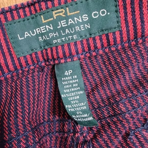 Polo Ralph Lauren Jeans Striped Red Black Skinny 4 - Picture 7 of 7